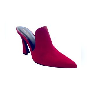 NATORI red suede mule heels